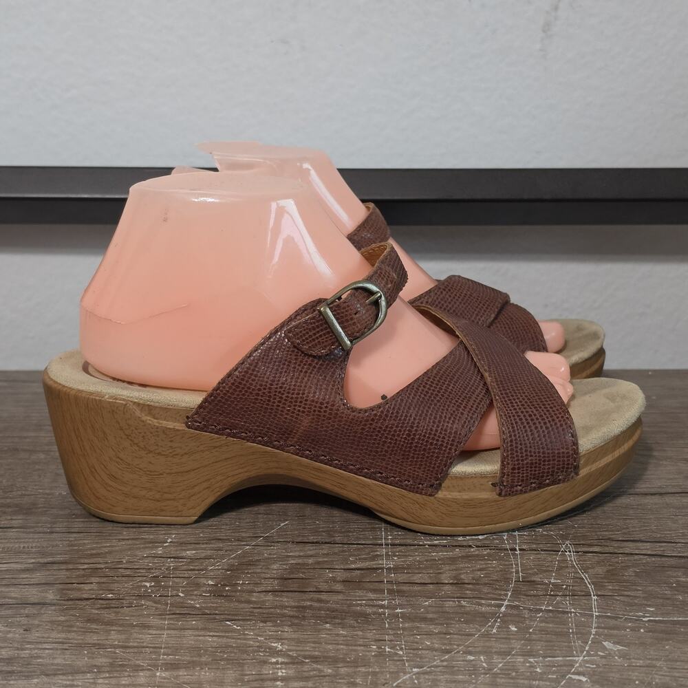Dansko Sela Women's Comfort Wedge Sandals Clogs Size 40 (9.5-10) Brown - Picture 3 of 9